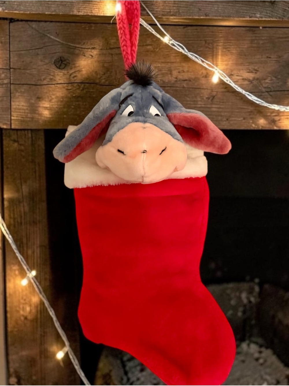 Vintage Disney Eeyore 3D Plush Christmas Stocking Collectible